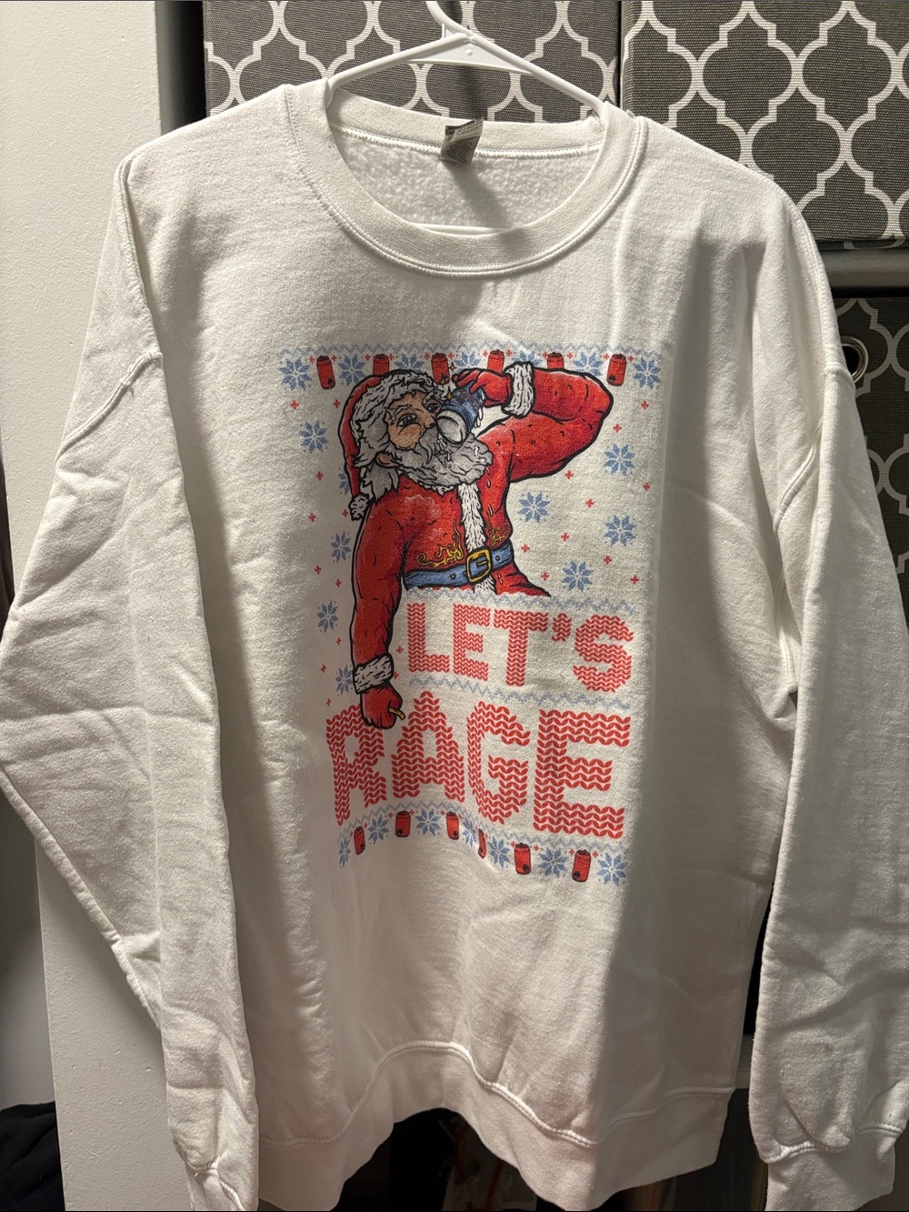 White Holiday 'Let's Mace' Santa Sweatshirt
